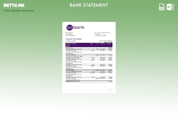 модерен стил Естонија Инбанк банка извод шаблон ексел